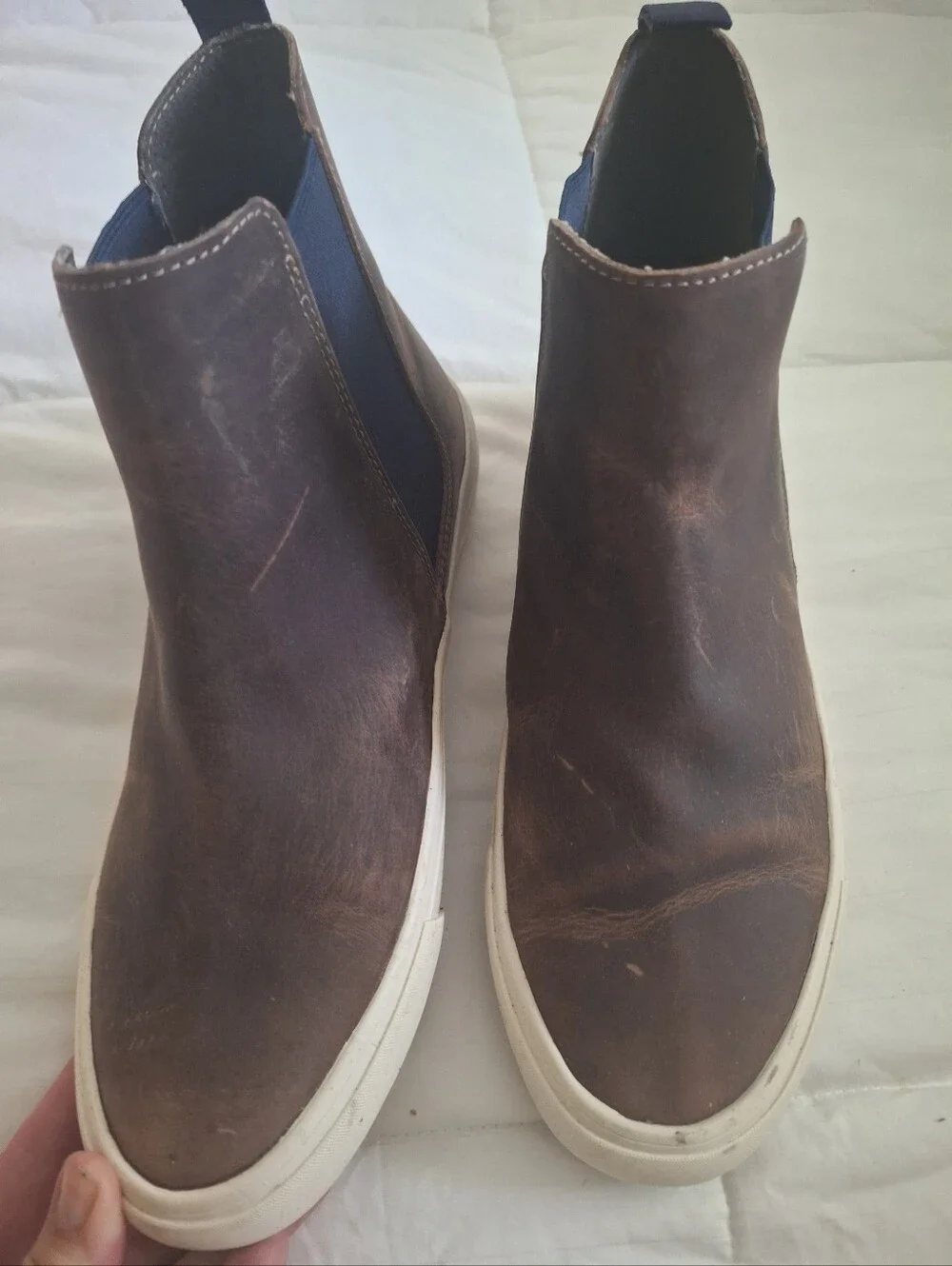 Seavees/Brown Leather Chelsea Sneaker Boots SZ 10